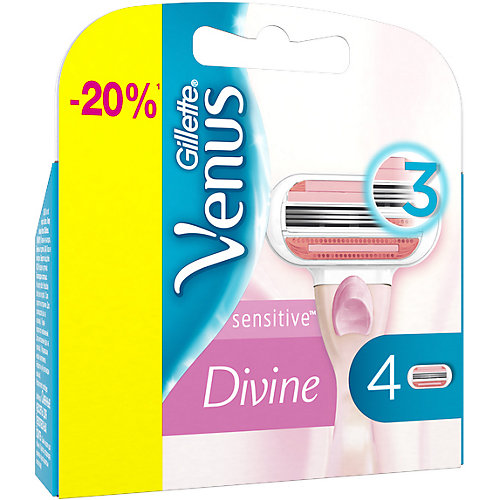 Сменные кассеты для бритвы Gillette Venus Divine Sensitive, 4 шт