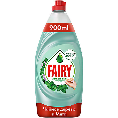 Средство для мытья посуды Fairy Нежные ручки Чайное дерево и мята 900 мл