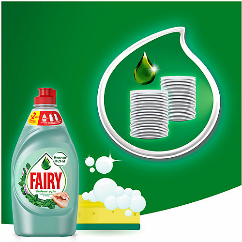 Средство для мытья посуды Fairy Нежные ручки Чайное дерево и мята 900 мл