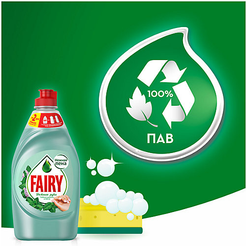 Средство для мытья посуды Fairy Нежные ручки Чайное дерево и мята 900 мл