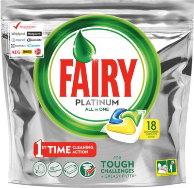 Капсулы для посудомоечной машины Fairy Platinum All in One Лимон 18 шт/уп