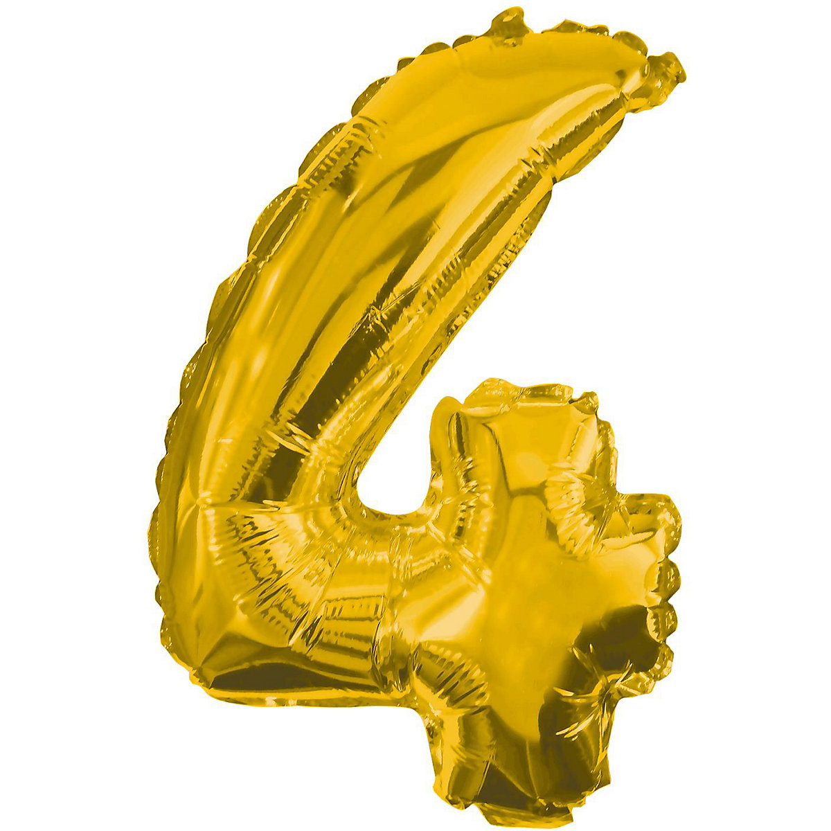 Procos Folienballon Zahl 4 gold 85 cm inkl. Pustehalm