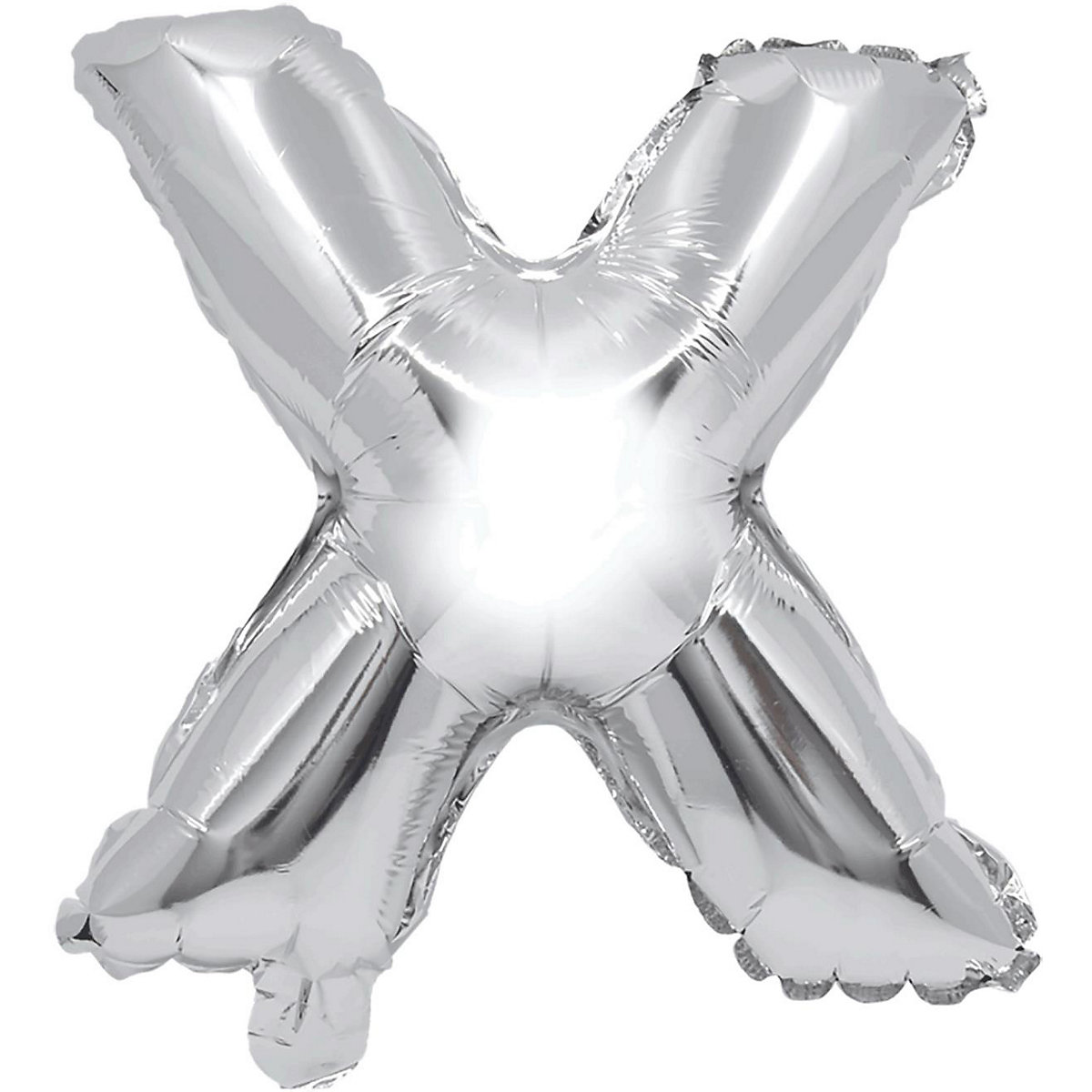 Procos Folienballon Buchstabe X silber 32 cm inkl. Pustehalm