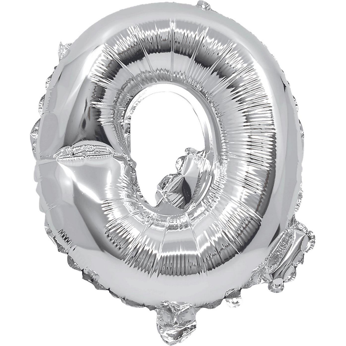 Procos Folienballon Buchstabe Q silber 32 cm inkl. Pustehalm