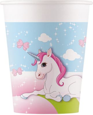 Pappbecher Unicorn - kompostierbar 200 ml, 8 Stück
