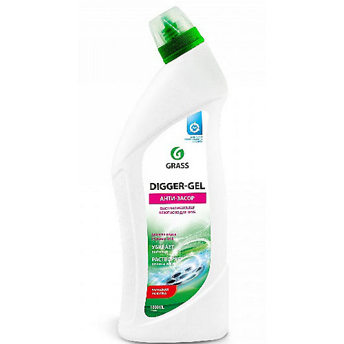 Средство щелочное Grass Digger-gel для прочистки канализационных труб, 1000 мл