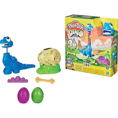 Play-Doh Dino Crew Bronto aus dem Ei, Spielzeug-Dinosaurier für Kinder ab 3 Jahren mit 2 Play-Doh Eiern à 70 g