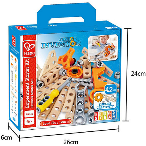Конструктор Hape Junior Inventor Стартовый комплект, 42 детали от Hape