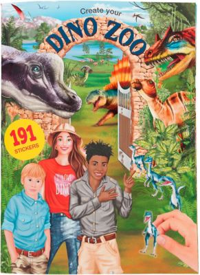 Create your DINO ZOO, Malbuch mit Stickern