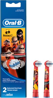 Сменные насадки для электрических щеток Oral-B Stages Power Incredibles, 2шт.