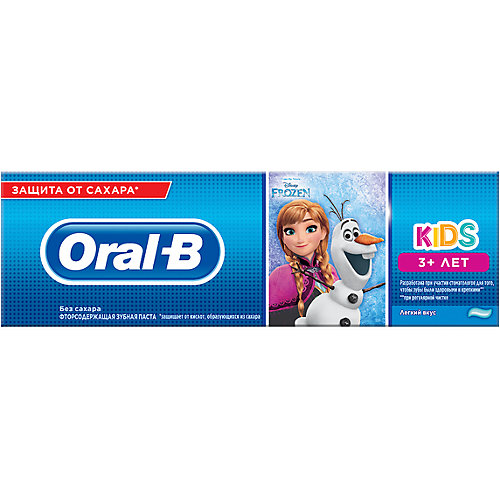 Зубная Паста Oral-B Kids Дисней «Холодное Сердце»/«Тачки» 75мл, От 3 Лет, Мягкий Вкус