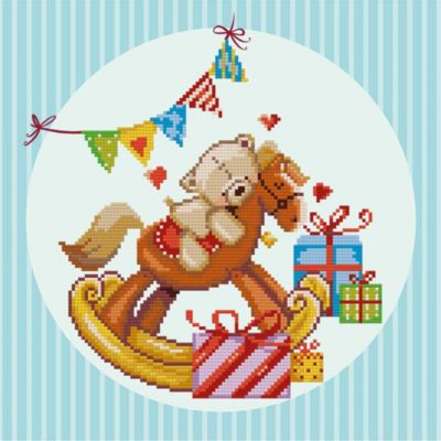 Кристальная мозаика Фрея "Мишка на лошадке"