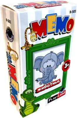 Карточная игра Play Land Мемо "Животные"