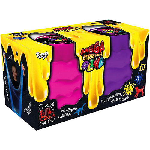 Вязкая масса Danko Toys Mega Stretch Slime «Ручной лизун», 2 банки, цвет в ассортименте от Danko Toys