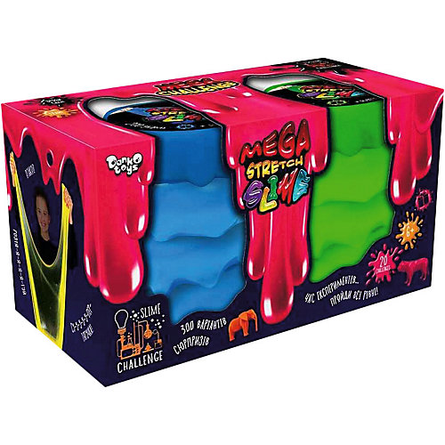 Вязкая масса Danko Toys Mega Stretch Slime «Ручной лизун», 2 банки, цвет в ассортименте от Danko Toys