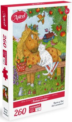 Пазл Origami Astrel "Котик и пони", 260 деталей