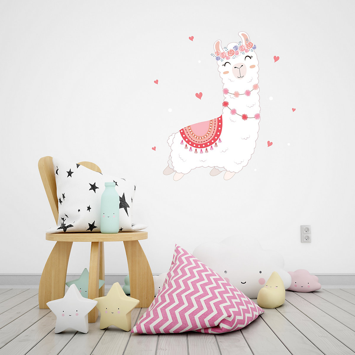 Wandtattoo Kinderzimmer Lama Wandtattoo Lama mit Herzen Alpaka EmmiJules