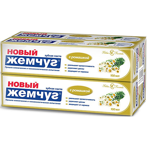 Зубная паста Новый Жемчуг С ромашкой, 100 мл, 4 шт