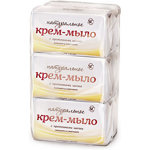 Крем-мыло Невская Косметика Натуральное с протеинами шелка 90 г, 6 шт