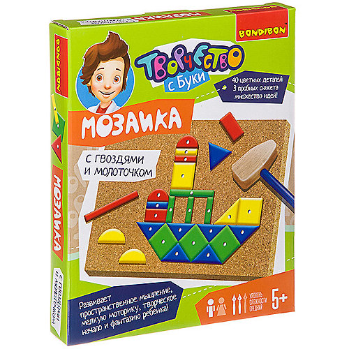 Набор для творчества Bondibon "Мозаика с гвоздями и молоточком" от Bondibon