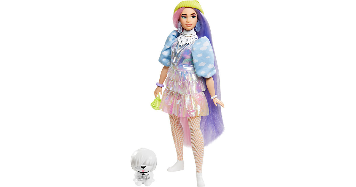 Spielzeug/Puppen: Mattel Barbie® Extra Puppe mit langen Pastell-Haaren, inkl. Haustier lila