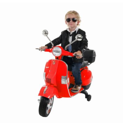 Lizenziert 12V 2 Motoren Elektro Kinderroller Roller Vespa Kinderfahrzeug 