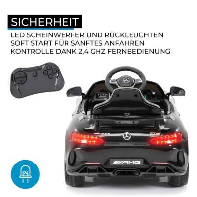 Neu & Ovp!! Leder etc. Kinder Elektro Auto Mercedes AMG GTR schwarz EVA 
