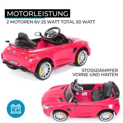 Eva Räder Kinderauto Kinderfahrzeug Kinder Elektroauto weiß Mercedes AMG GT
