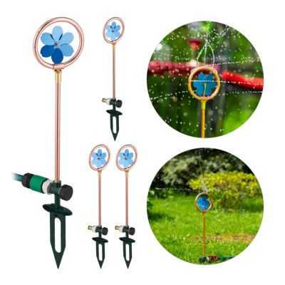 4 X Sprinklerblume Wasserspiel Garten Sprinkler Metall Spritzblume Rundregner Relaxdays Mytoys