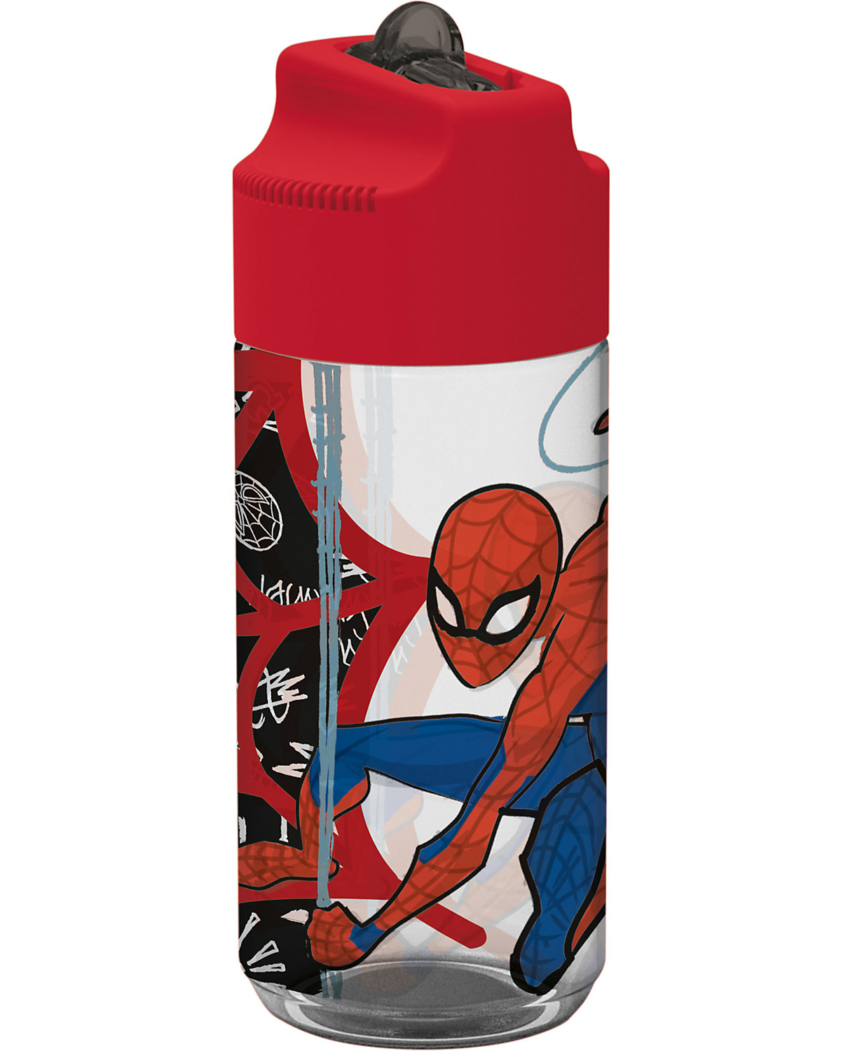 Tritan-Trinkflasche Spider-Man 430 ml inkl. Trinkhalm