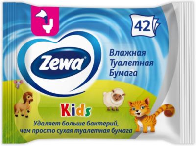 Детская влажная туалетная бумага Zewa, 42 шт