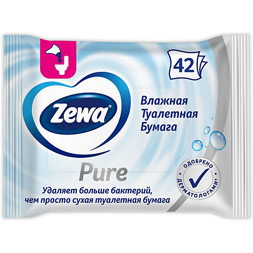 Туалетная бумага Zewa влажная, 42 шт