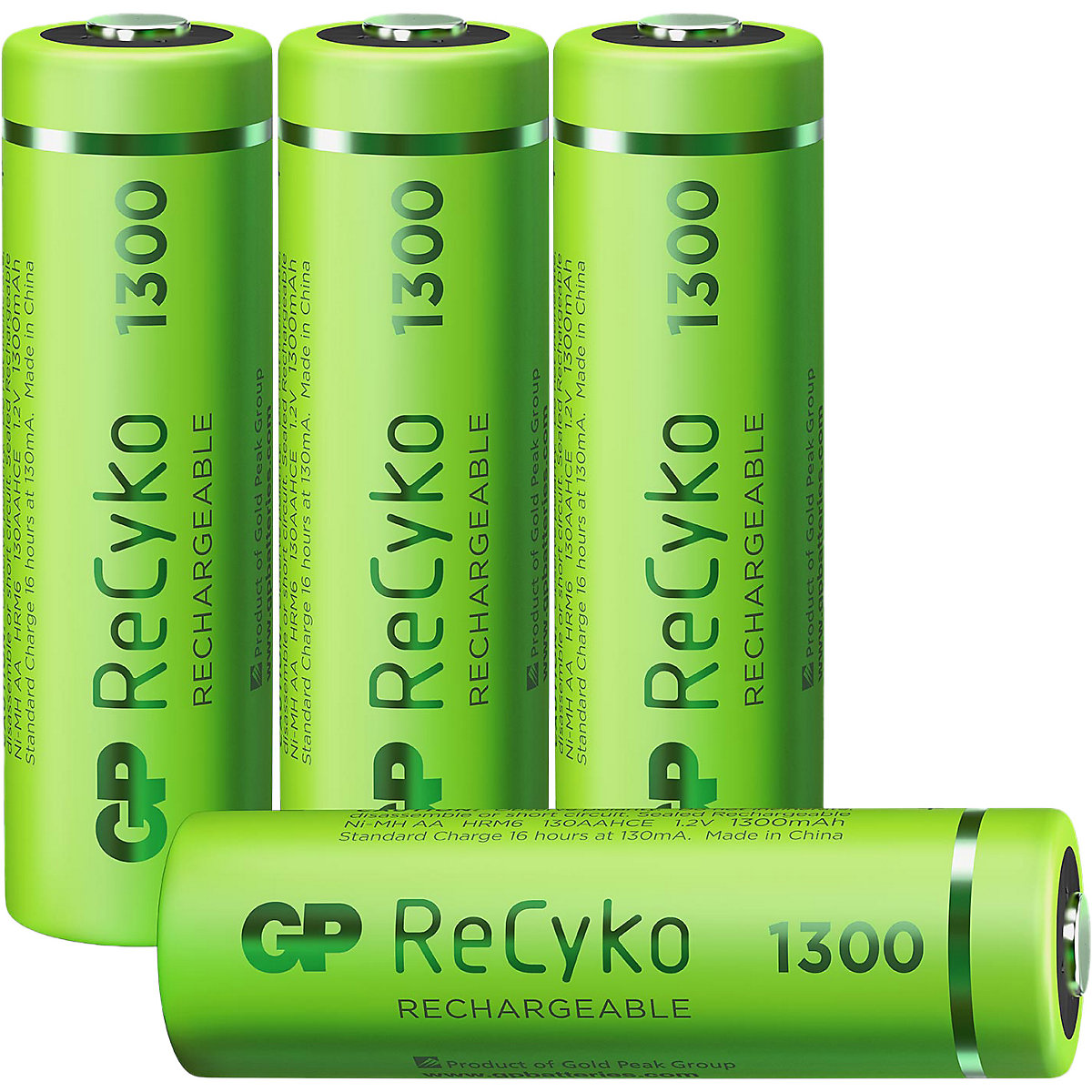 GP Batteries GP ReCyko+ 4-er Blister AA Mignon Akkus je 1300 mAh NIMH 1 2 V (ready to use/vorgeladen)