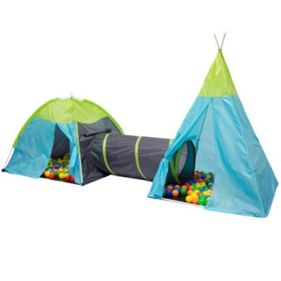 Tunnel Tasche Zelt leicht Außen Spielzelt Bällebad 3-tlg Kinderzelt Bälle 