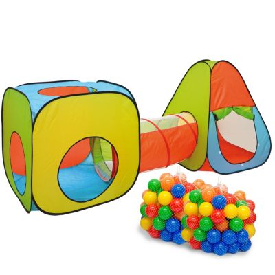 Kinderzelt Spielzelt Babyzelt Zelt Kinderspielzelt Tunnel Tasche mit 200 Bälle 
