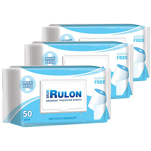 Влажная туалетная бумага Авангард Mon Rulon № 50, 3 шт