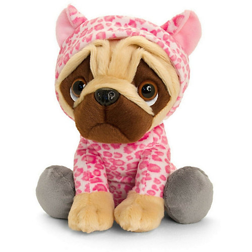 Мягкая игрушка Keel toys Pugsley Мопс в наряде розового леопарда, 22 см от Keel Toys