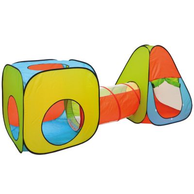 Pop Up Kinderspielzelt mit Tunnel Kinder Bällebad Babyzelt Spielhaus Spielzelt 