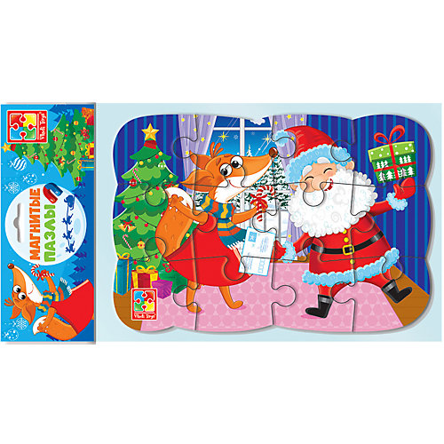 Пазл на магните Vladi Toys Новогоднее веселье, 12 элементов от Vladi Toys