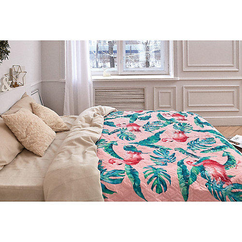 Покрывало Этель Tropical flamingo, 190х205 см - розовый