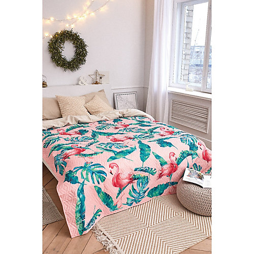 Покрывало Этель Tropical flamingo, 190х205 см - розовый