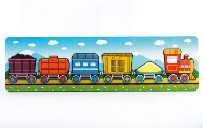 Пазл-рамка Нескучные игры "Паровозик с вагончиками", 6 элементов
