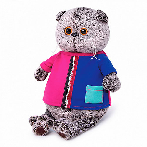 Мягкая игрушка Кот Басик в двухцветной футболке, 19 см от Budi Basa