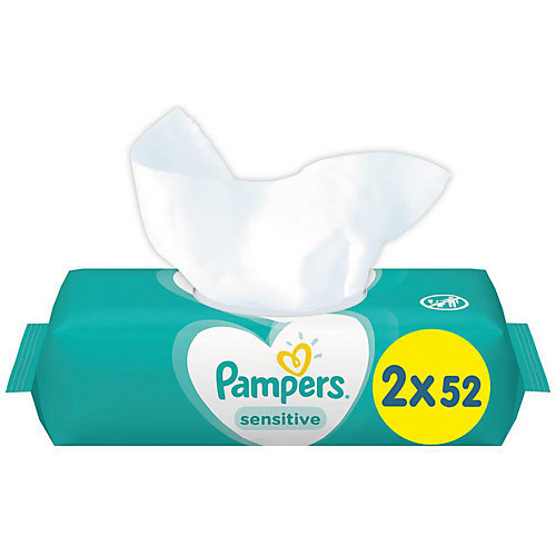 Детские влажные салфетки Pampers Sensitive, 2 х 52 шт от Pampers