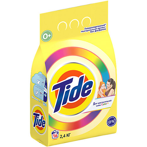 Детский стиральный порошок Tide Color для чувствительной кожи, 2,4 кг