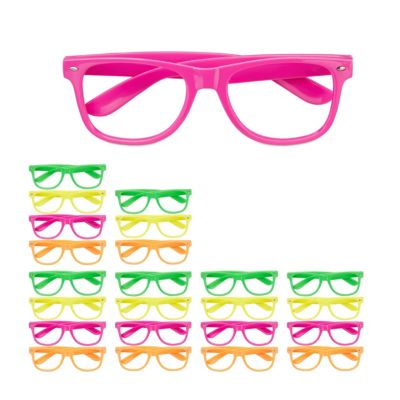 48x Partybrille Bunt Neon Spassbrillen Lustige Brillen 4 Farben Faschingsbrille 