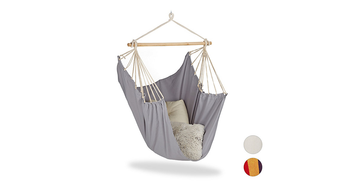 relaxdays Hängesitz Baumwolle braun