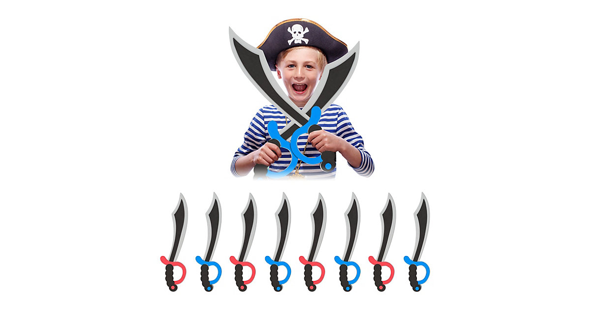 8 x Piratensäbel Piratenschwert Kinder Säbel Pirat Schwert Schaumstoffschwert mehrfarbig – 62%