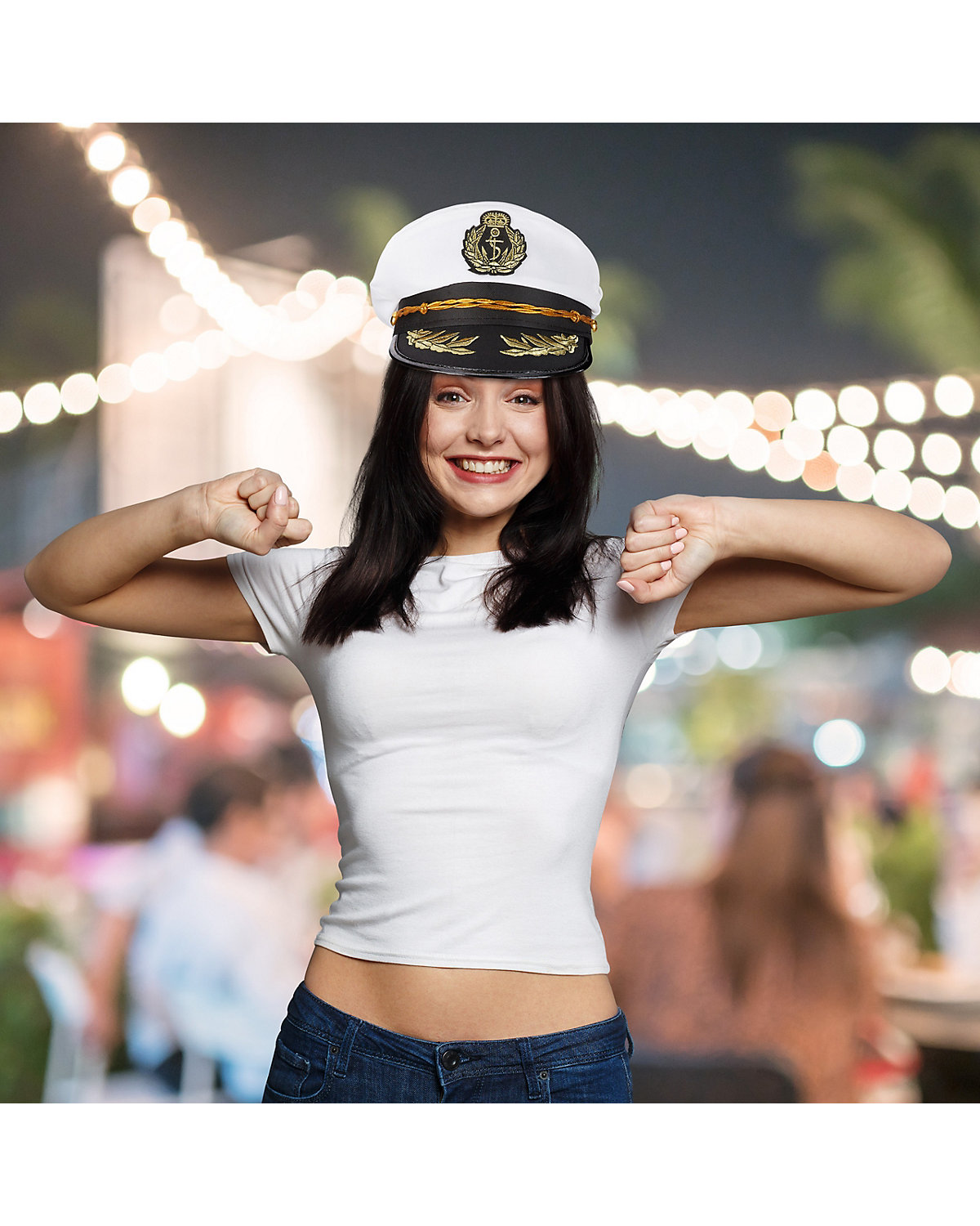 4 x Kapitänsmütze Offiziersmütze Kostüm Kopfbedeckung Karneval Matrosenmütze