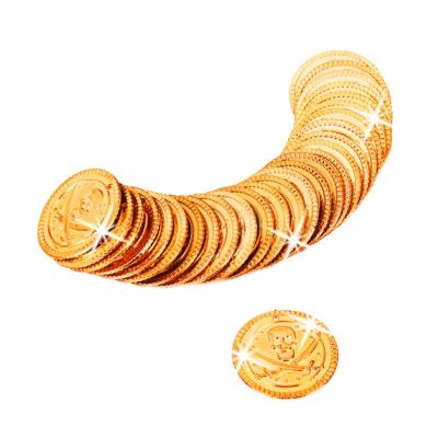 576 Stück Goldtaler Piraten Spielmünzen Piratenschatz Plastikmünzen Goldtaler 